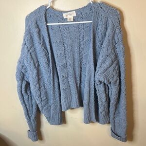 Cozy Blue Cable Knit Sweater
